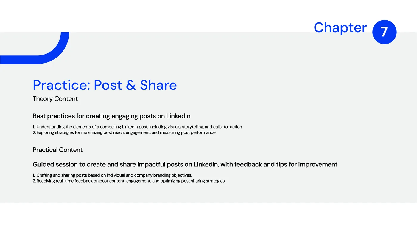 Chapter 7 — Practice: post & share