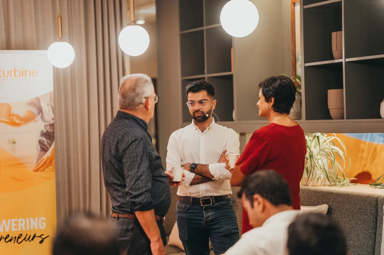 Noor Sheriff at an Inspire Talk with Hector Espitalier-Noël, CEO of ENL Group, and Sheila Ujooda, CEO of MIOD